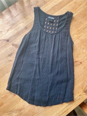Lucky Brand Women’s Black Crochet Swing Tank